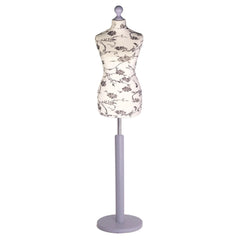 Female Dressmakers Mannequin Black Floral with Choice of Round Base Stands (Copy)