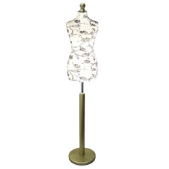 Female Dressmakers Mannequin Black Floral with Choice of Round Base Stands (Copy)